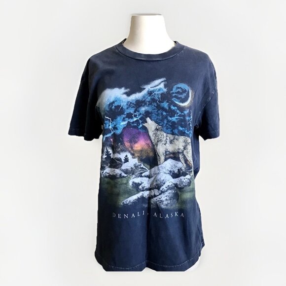 Abercrombie And Fitch Graphic T Shirt Denali Alaska Wolf Size Small - Picture 1 of 7